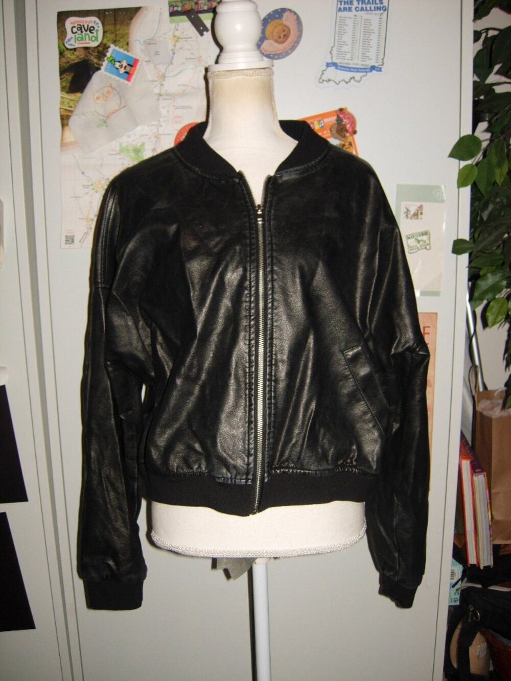Faux Leather Bomber Jacket XXL(20)